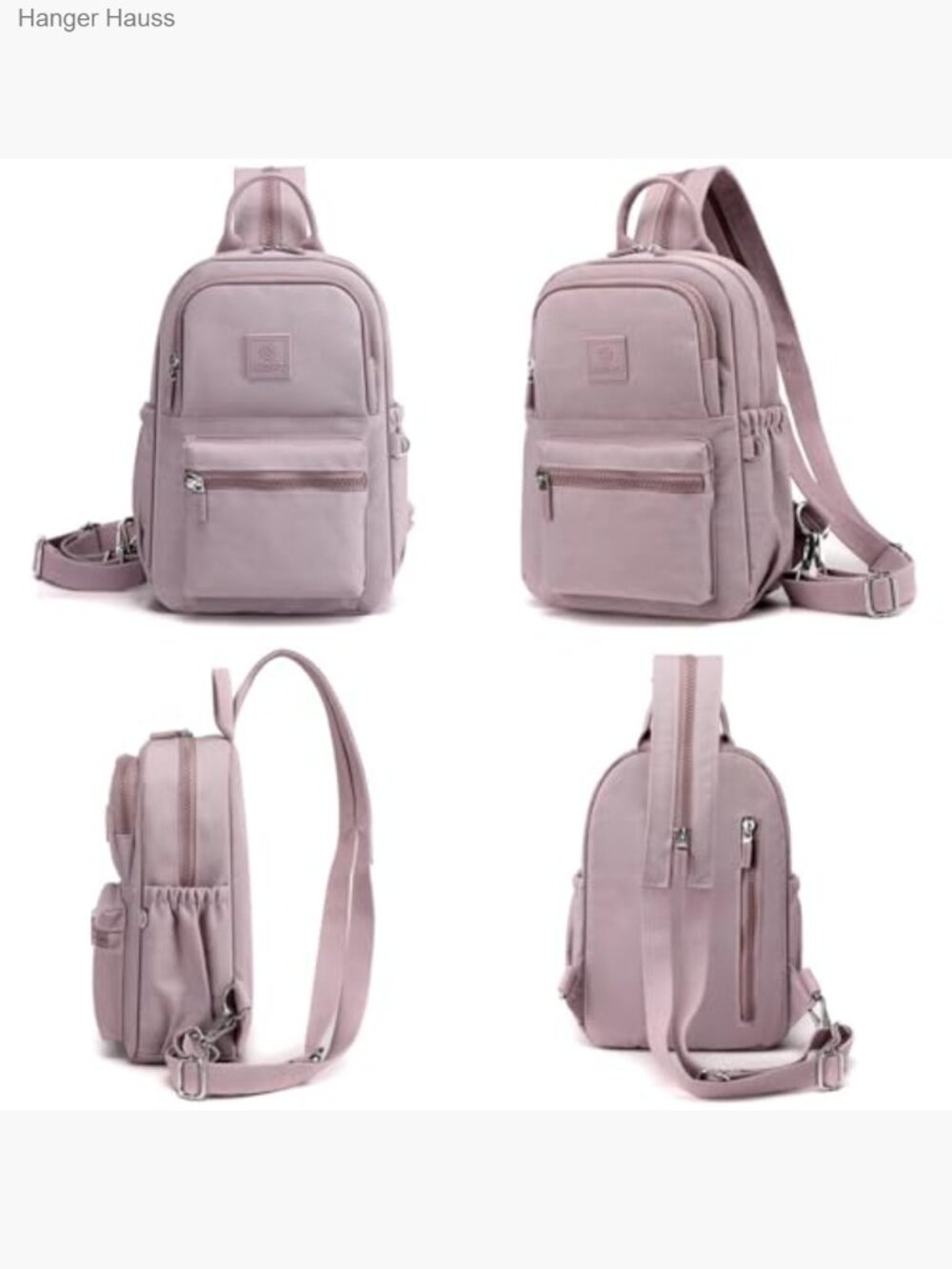Convertible Sling Backpack Purse Waterproof Nylon Daypack Travel - Picture 4 of 6